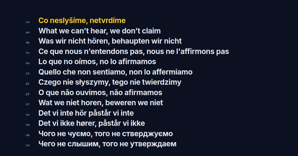 Una frase in tredici lingue