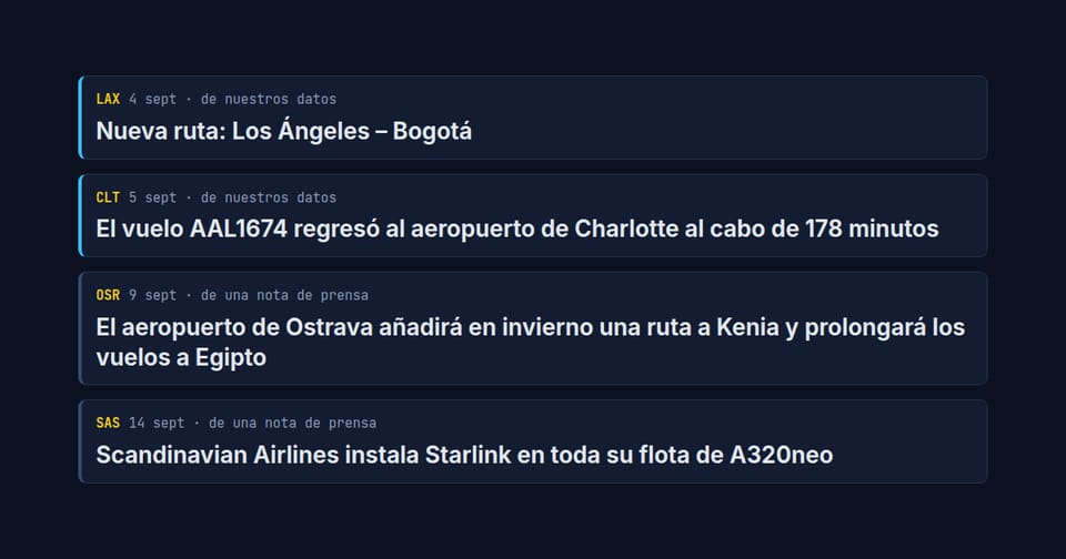 Cuatro noticias de la redacción de map.flights