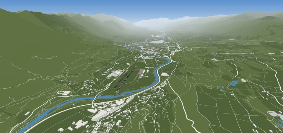 Innsbruck in the Inn valley in 3D