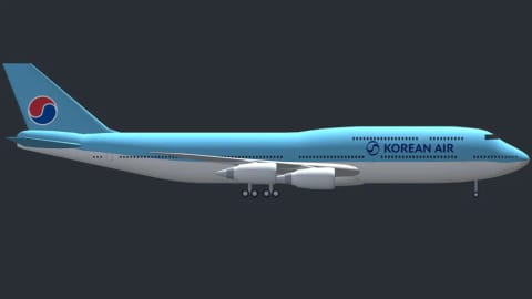 Nasz model 3D: 747-8 · Korean Air, ta sama burta