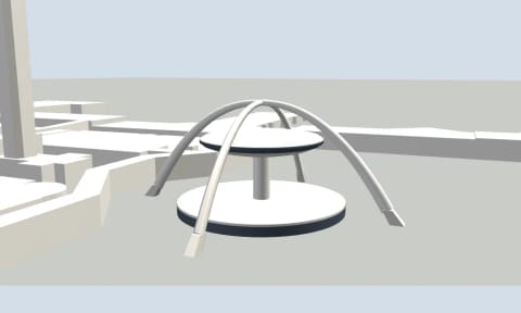 O Theme Building com a sua cúpula e os seus arcos